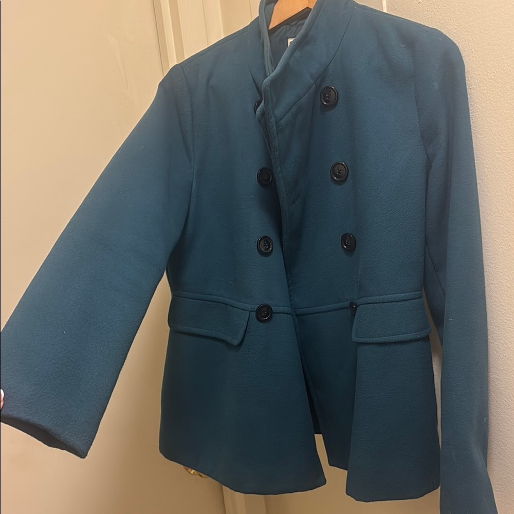Teal Double-Breasted Jacket